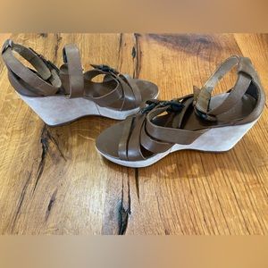 J. Crew Brown Wedge Sandals, Perfect for Spring and Summer, Size 6